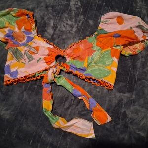 Gianni Bini Multicolor Floral Crop Top